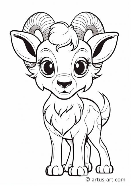 Page de coloriage Mouflon mignon